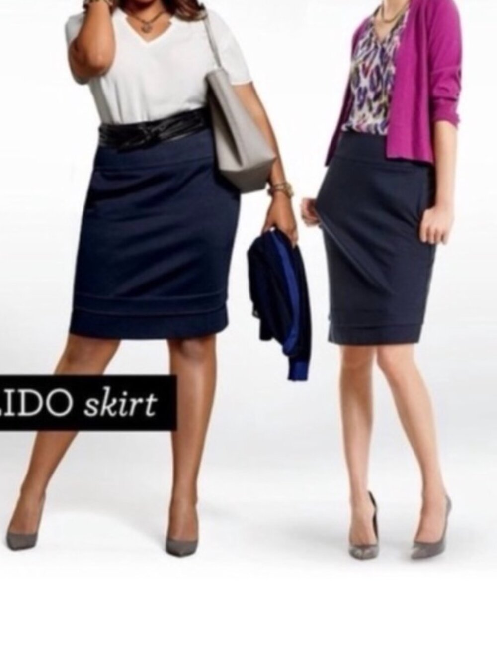 Cabi EUC navy blue stretch skirt with tiered hem, size 6